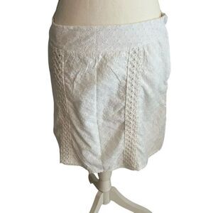 Wrapper White Eyelet Mini Skirt Junior Size 11